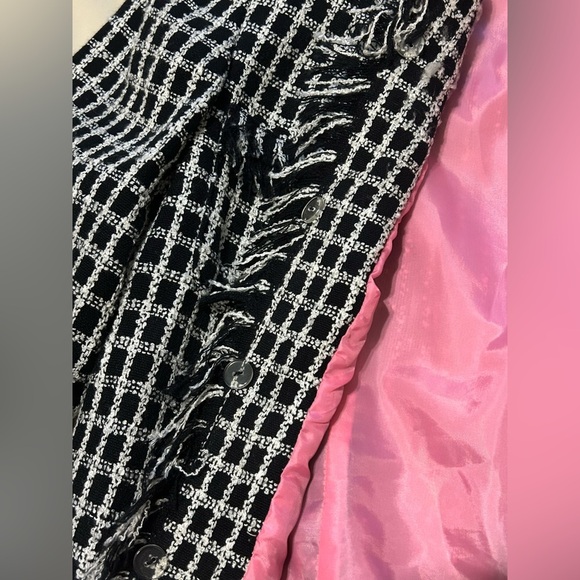 Vintage Nicole Studio Black & White Checkered Blazer - Size 12P - Picture 4 of 9
